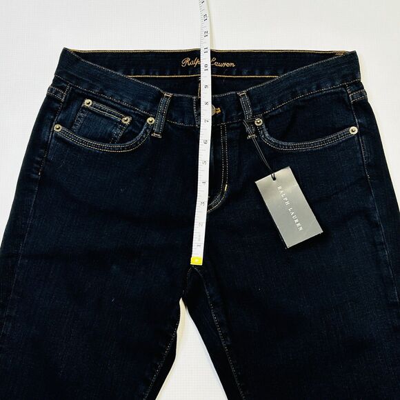 Ralph Lauren Low Rise Straight Leg Denim Jeans Dark Wash 29 Tall 34” Inseam NEW - Picture 7 of 10
